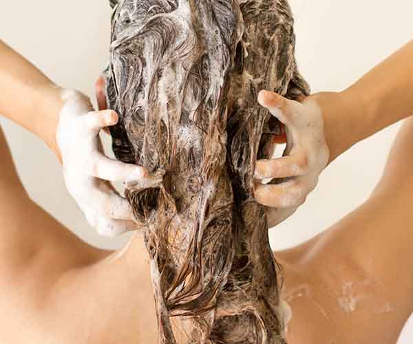 woman washing hair