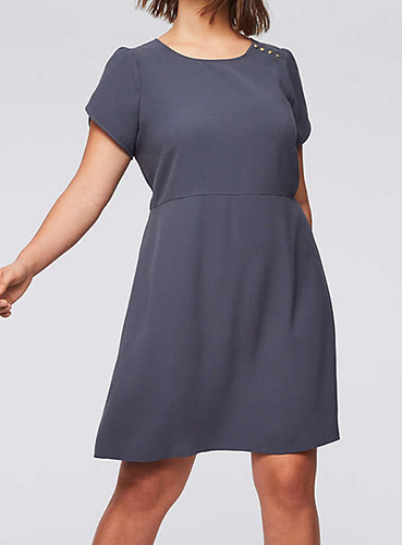 Loft Button Flare Dress