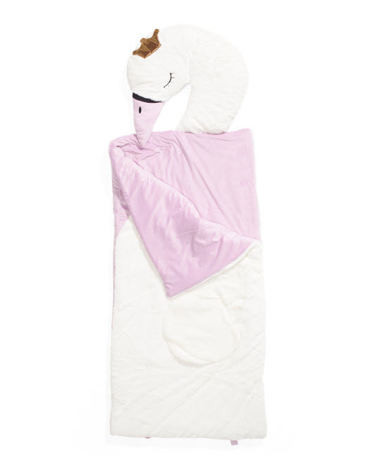 kids swan princess plush sleeping bag