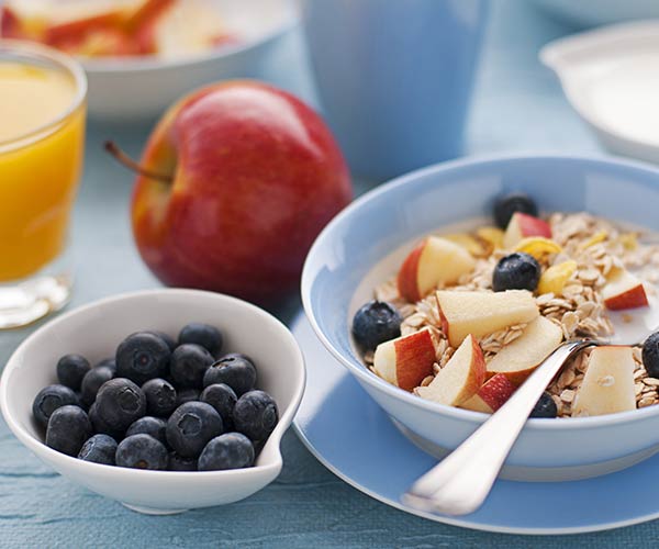 healthy yogurt breakfast and fruit