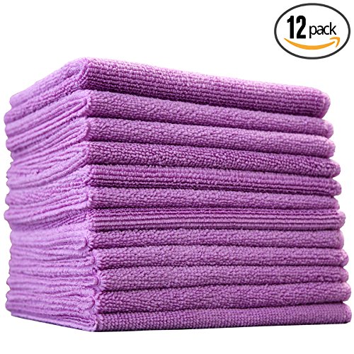 The Rag Company (12-Pack) 16 In. X 16 In. Commercial Grade All-Purpose Microfiber Highly Absorbent