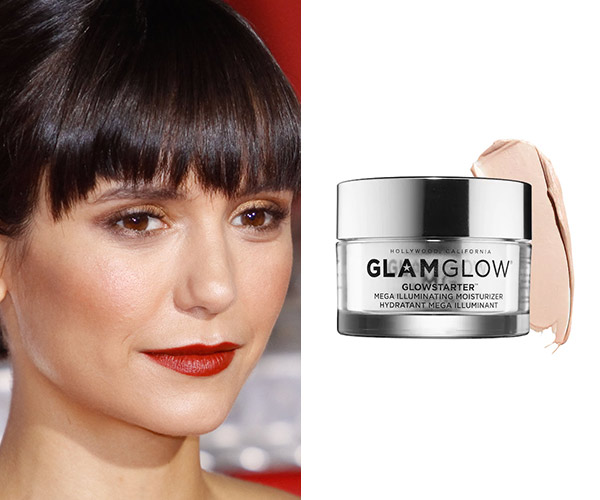 nina dobrev with glamglow moisturizer