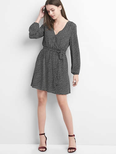 gap black polka dot dress