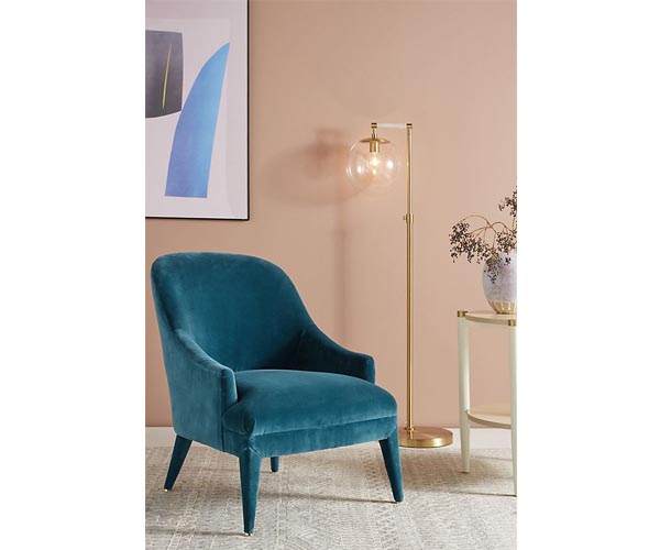 anthropologie blue arm chair