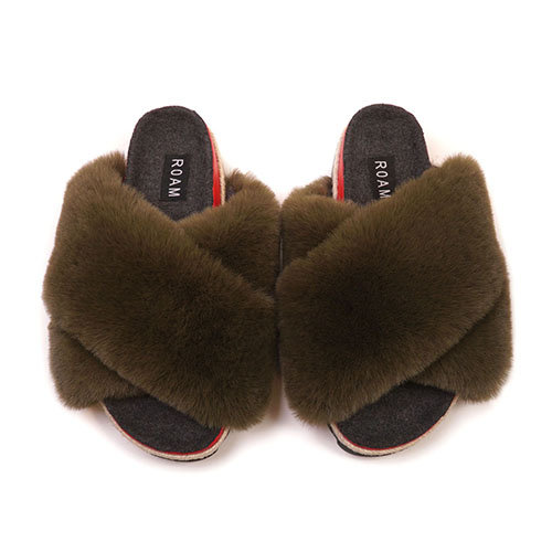 faux fur boot slippers