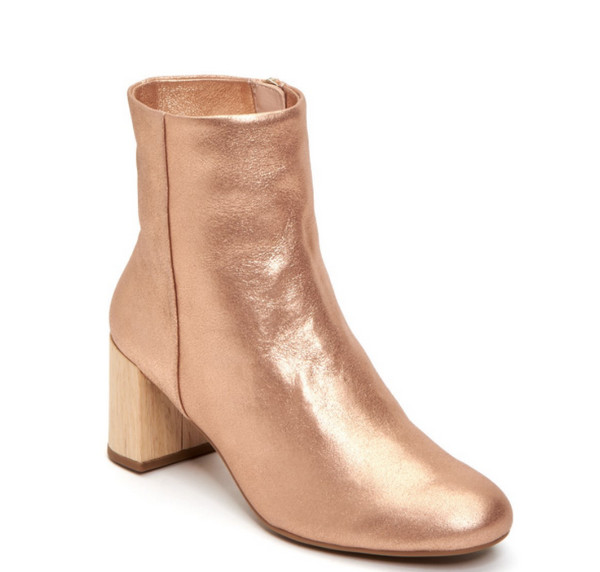 womens rose gold booties