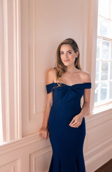 gal meets glam navy off the shoulder dress