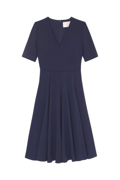 gal meets glam navy v neck dress