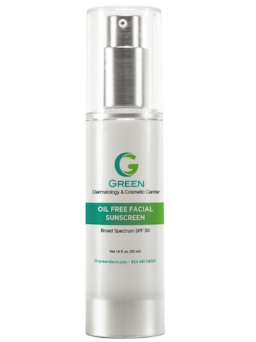 green dermatology sunscreen