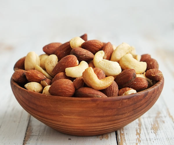 mixed nuts in a bowl