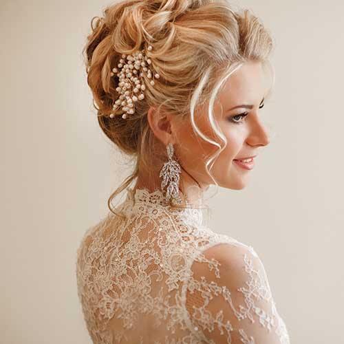 bride with up-do