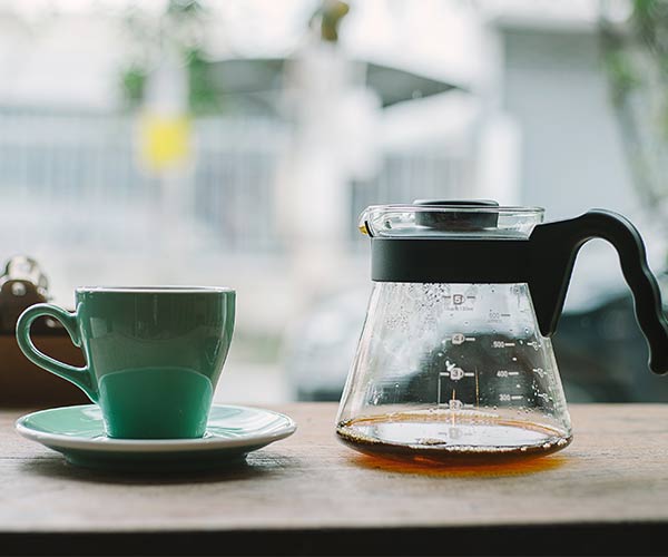 coffee and coffee pot on diner counter