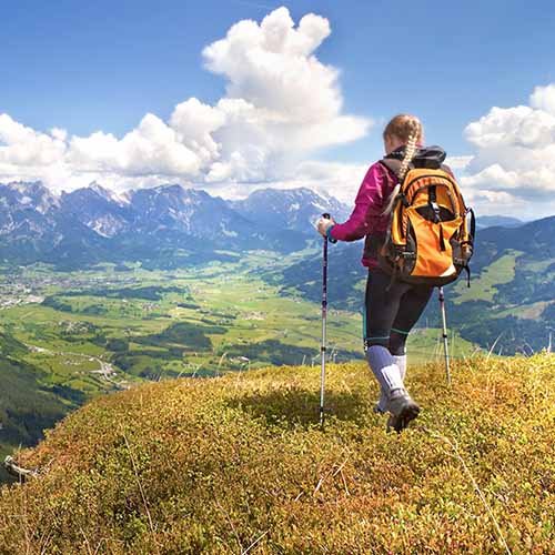 woman hiking