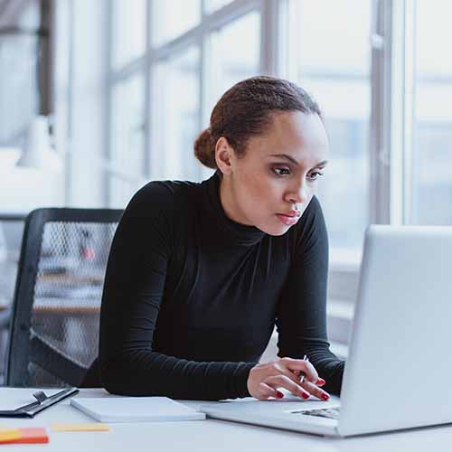 woman on computer