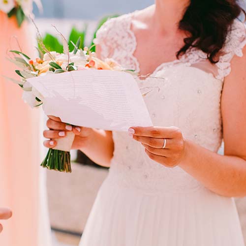 Bride saying vows