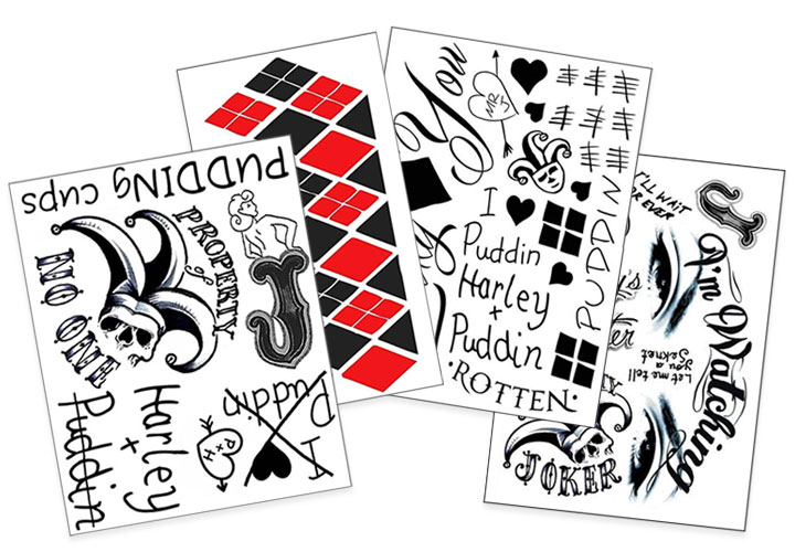 Harley Quinn temporary tattoos