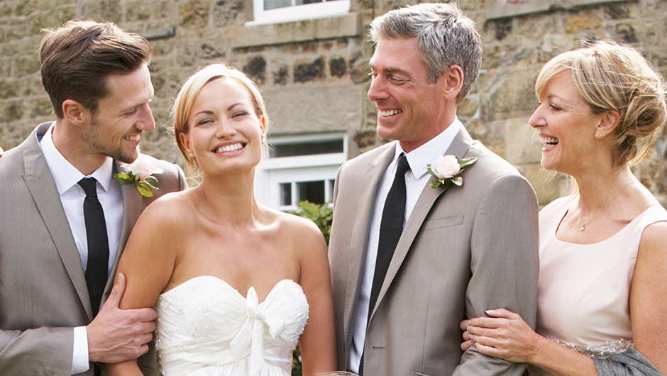 Bride with parents