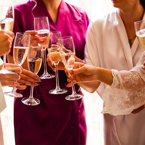 Brides Toasting