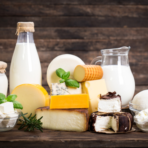 assorted dairy products on a table