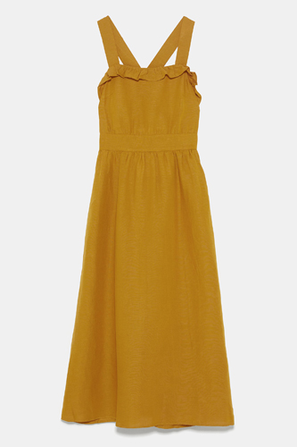 yellow dress zara 2019
