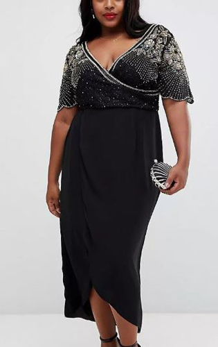 Virgos embellished wrap dress