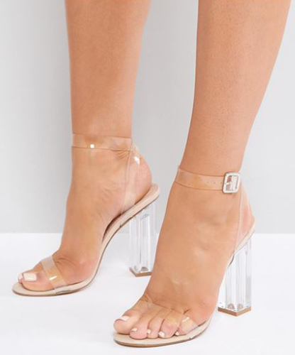 strappy clear sandals