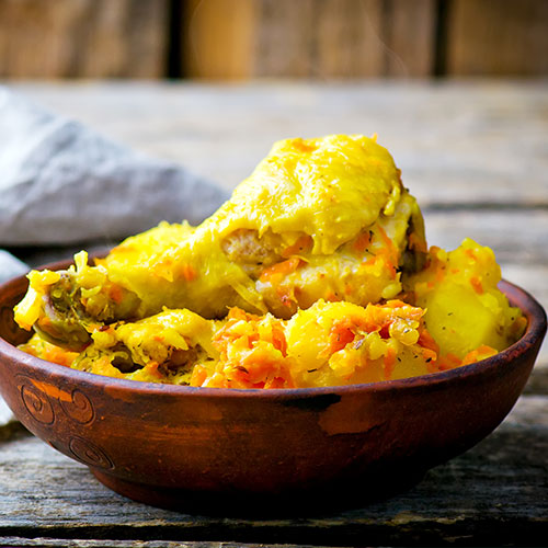 Turmeric chicken and potatoes