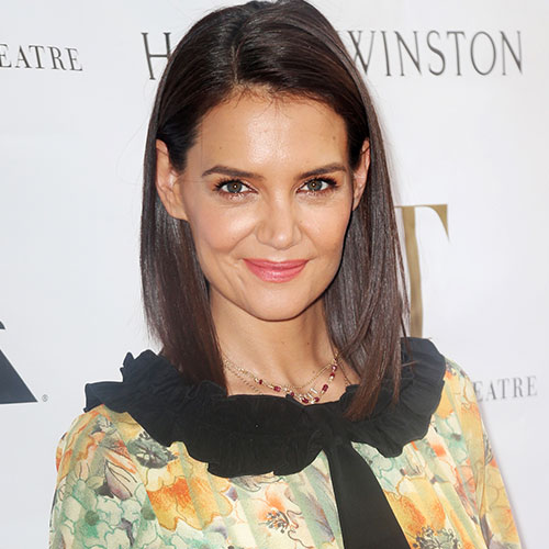 Katie Holmes Looked Incredible in a LBD and Polka Dot Tights in New York  City