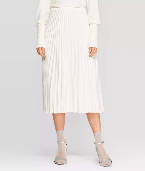 white pleated skirt target