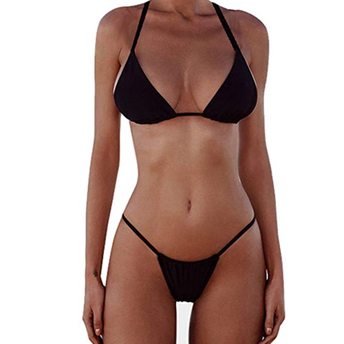 XUNYU Bikini Set Bandage Solid Brazilian Swimwear Two Pieces Swimsuit Padded Thong Bathing Suits