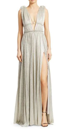 Lamé Open Back Maxi Dress