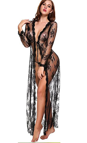 Sheer Gown See Through Kimono Robe