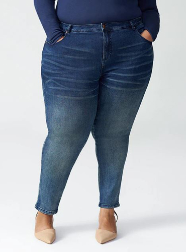 Rise Skinny Jeans Distressed Blue