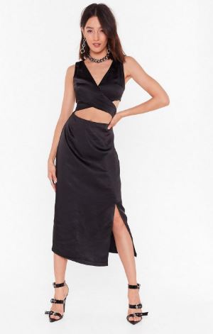 Party Satin Midi Dress