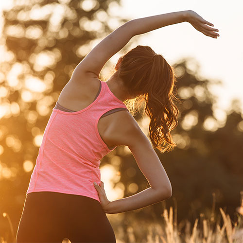 woman stretching