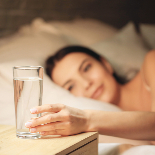 water glass on table