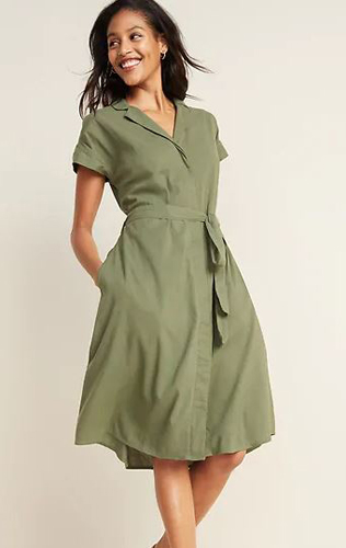 Tie-Belt Shirt Dress