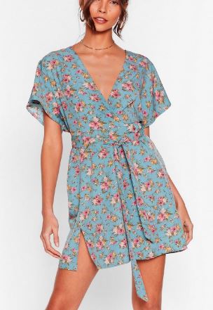 Slick Floral Mini Dress