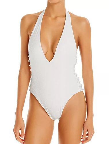 Button-Trim One-Piece Swimsuit