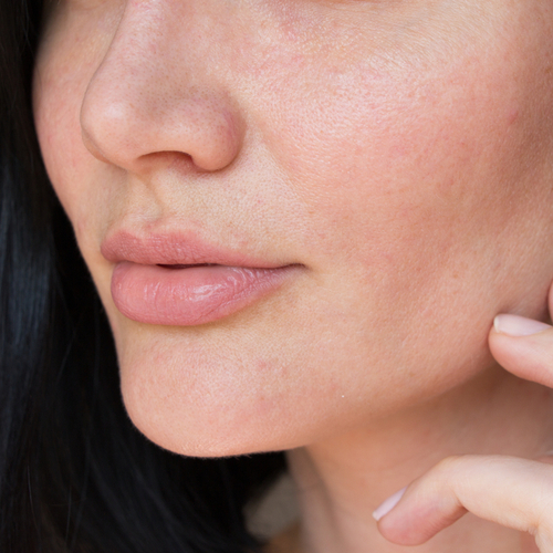 close up woman's face