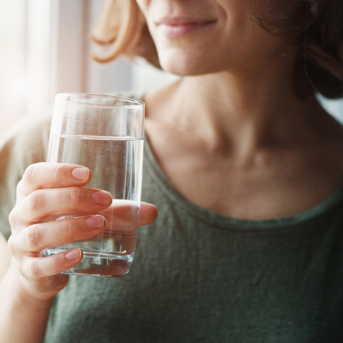 woman drinking water