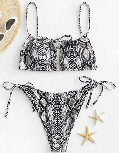 Tie String Bikini Set