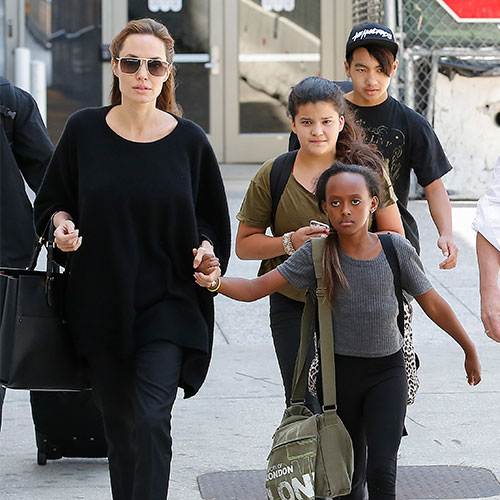 Angelina Jolie and her kids