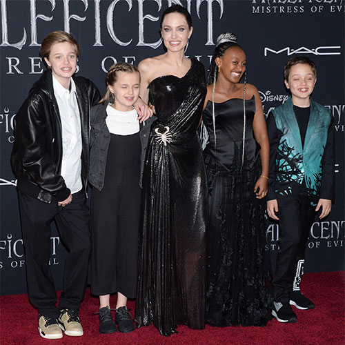 Angelina Jolie and her kids