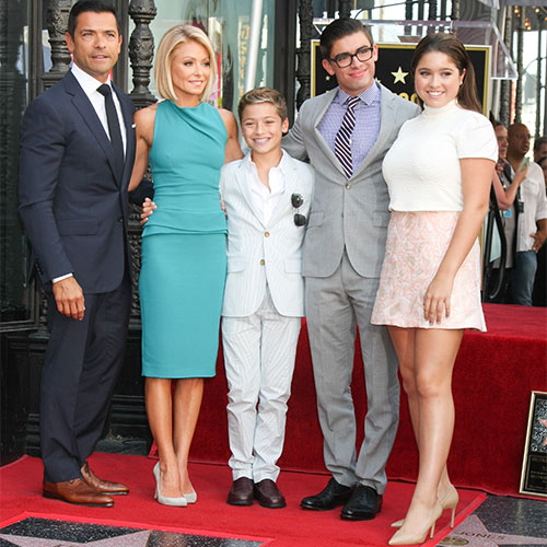 Kelly Ripa, Mark Consuelos, and their children