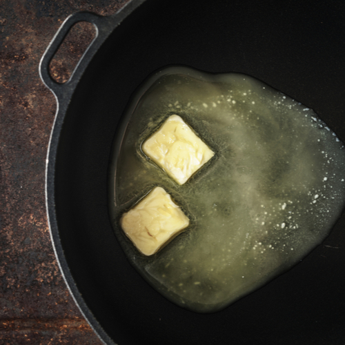 butter in pan