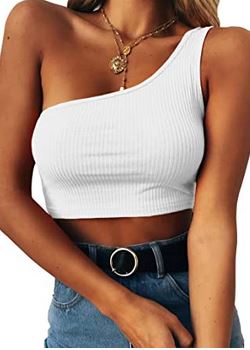 One Shoulder Strappy Tees