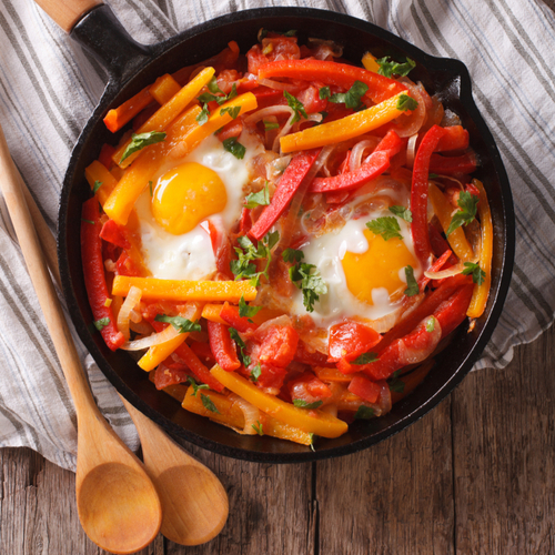 eggs and bell peppers