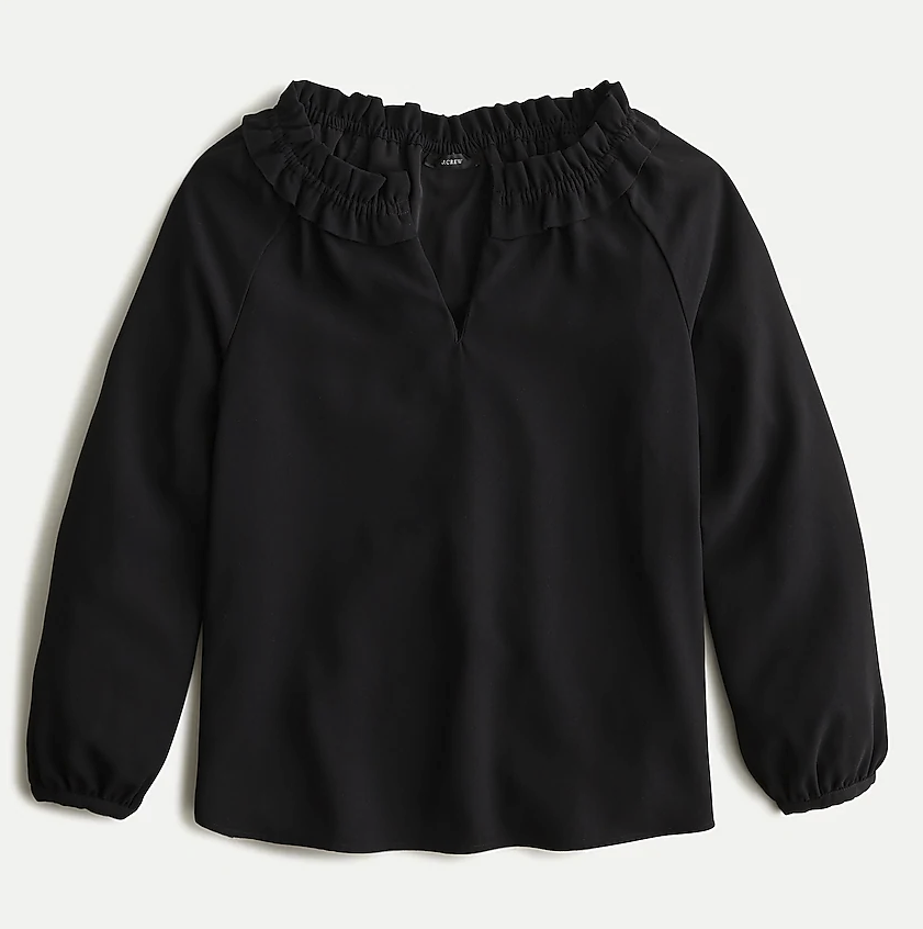 j crew sale 2020 ruffle neck top