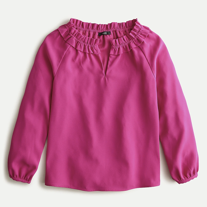 j crew sale 2020 ruffle neck top